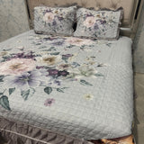 SUMMER DIGITAL PRINT KING SIZE QUILTED BEDCOVER WOTH FRILL