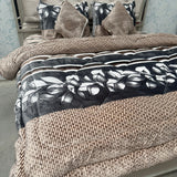 LUXURY 6 PCS SUPER KING QUILT SET PREMIUM QUALITY ( AUSTRALIA SIZE FITTED SHEET AND 2 CUSIONS )