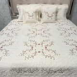 ELEGANT QUILTED DESINER BEDCOVER SET WITH EMBROIDERY FIT ON QUEEN AND KING SIZE
