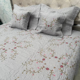 ELEGANT QUILTED DESINER BEDCOVER SET WITH EMBROIDERY FIT ON QUEEN SIZE AND KING SIZE
