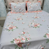 SUPER KING SIZE 100% PURE COTTON BEDSHEET – MINIMAL FLORAL DESIGN