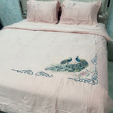 MONTY CARLO PEACOCK DESIGN 4 PCS QUEEN SIZE COMFORTER SET