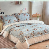 SUMMER QUILTED KING SIZE REVERSIBLE 3 PCS FLORAL BEDCOVER SET ( ALL SEASON)