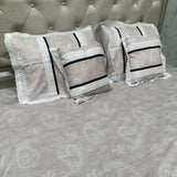 SUMMER DESINER PURE COTTON QUEEN SIZE 5 PCS FLAT BEDSHEET SET WITH CHICKEN KARI LASH