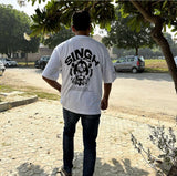 PURE WHITE T-SHIRT WITH LOIN FACE BACK