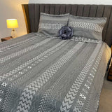 DESINER 4 PCS REVERSIBLE LARGE KING SIZE COTTON BEDCOVER SET