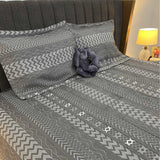 DESINER 4 PCS REVERSIBLE LARGE KING SIZE COTTON BEDCOVER SET