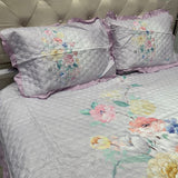 SUMMER DIGITAL PRINT 3 PCS KING SIZE BEDCOVER SET WITH FRILL