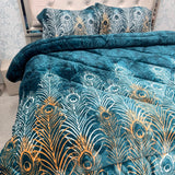 4-PIECE PREMIUM VELVET QUILT SET – SUPER KING SIZE LUXURY BEDDING