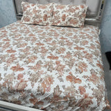 SUMMER JAIPURI PRINT PURE COTTON QUEEN SIZE FITTED SHEET