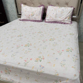 SUPER KING SIZE 100% COTTON BEDSHEET – MINIMAL FLORAL DESIGN