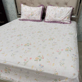 SUPER KING SIZE 100% COTTON BEDSHEET – MINIMAL FLORAL DESIGN