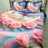 SUMMER 7D DIGITAL PRINT SUPER KING SIZE BEDHSEET SET