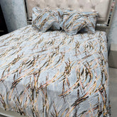 ANTI-SKID PURE CLEAR BEDSHEET SET 5 PCS KING SIZE BEDDING SET