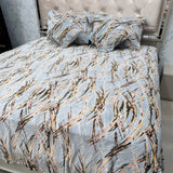 ANTI-SKID PURE CLEAR BEDSHEET SET 5 PCS KING SIZE BEDDING SET