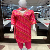 SATIN MUSLIN COTTON 3 PCS SET WITH COTTON ZARI WORK DUPATTA WITH NICE PANT