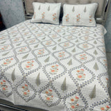 SUMMER JAIPURI STYLE MUL MUL SOFT COTTON QUILTED KING SIZE PURE SOFT COTTON BEDCOVER IN BLOCK PRINT
