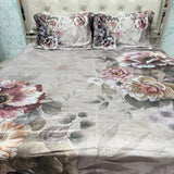 ROYAL WINTER DIGITAL PRINT KING SIZE FLAT BEDSHEET SET – 3 PCS ANTI-SKID BEDDING