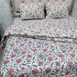 JAIPURI PRINTS PURE COTTON VINTAGE FLORAL COMFORTER SET – KING TO SUPER KING