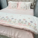 DESIGNER QUEEN TO KING SIZE QUILT SET – FULL EMBROIDERY WARM QUILT, BEDSHEET, PILLOW COVERS & CUSHIONS LUXURY BEDDING SET