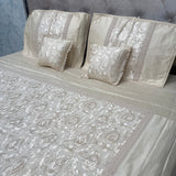 ROYAL LOOK KING SIZE 5 PCS SILK SATIL BEDCOVER SET