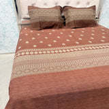 SUMMER QUEEN SIZE PURE COTTON JACCARAD PRINT FLAT BEDSHEET SET