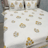 SUMMER JAIPURI STYLE MUL MUL SOFT COTTON QUILTED KING SIZE PURE SOFT COTTON BEDCOVER IN BLOCK PRINT