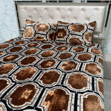 WINTER QUEEN SIZE 3 PCS FLAT BEDSHEET SET