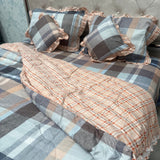 SUMMER KING SIZE GLACE COTTON 6 PCS REVERSIBLE COMFORTER SET WITH SUPER KING SIZE BEDSHEET