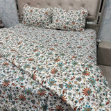 JAIPURI PRINTS PURE COTTON VINTAGE FLORAL COMFORTER SET – KING TO SUPER KING