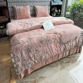 LUXURY KING SIZE VELVET QUILT SET 4 PIECE – PREMIUM WARM SOFT DESIGNER BEDDING SET (AUSTRALIAN FIT)