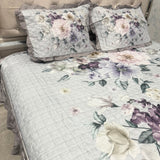 SUMMER DIGITAL PRINT KING SIZE QUILTED BEDCOVER WOTH FRILL