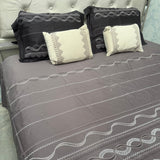 SUMMER PURE COTTON SUPER KING SIZE 5 PCS BEDSHEET SET WITH 2 VELVET CUSIONS