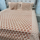 JAIPURI PRINT PURE COTTON TRADITIONAL FLAT SUPER KING BEDSHEET SET