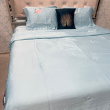 MONTE CARLO PEACOAK DESIGN 4 PCS SATIN FABRIC COMFORTER SET