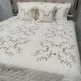 ELEGANT QUILTED DESINER BEDCOVER SET WITH EMBROIDERY FIT ON QUEEN AND KING SIZE