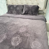 WINTER ROSEPETEL BRANEDED KING SIZE 4 PCS DUVET COVER SET IN VELVET