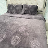 WINTER ROSEPETEL BRANEDED KING SIZE 4 PCS DUVET COVER SET IN VELVET