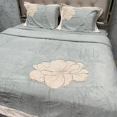 WINTER LUXURIOUS EMBROIDERY DUVET COVER SET ( 4 PCS) KING SIZE BEDHSEET FIT ON SUPER KING SIZE AS WELL
