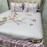 SUMMER DIGITAL PRINT KING SIZE QUILTED BEDCOVER WITH FRILL