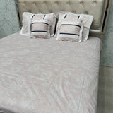 SUMMER DESINER PURE COTTON QUEEN SIZE 5 PCS FLAT BEDSHEET SET WITH CHICKEN KARI LASH