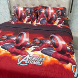 KIDS MARBEL AVENGERS 4 PCS GALCE COTTON COMFORTER SET ( comforter is reversible)