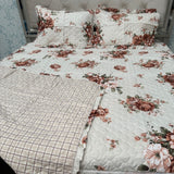 SUMMER QUILTED REVERSIBLE KING SIZE FLORAL BEDCOVER SET ( All SEASON)
