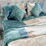 10-PIECE LUXURY QUEEN SIZE DESIGNER BLANKET SET – KING SIZE | FRINGED BEDDING SET WITH FLOOR MATS & MATCHING SLIPPERS