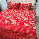 JAIPURI PRINT PURE COTTON TRADITIONAL FLAT SUPER KING BEDSHEET SET