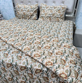JAIPURI PRINTS PURE COTTON VINTAGE FLORAL COMFORTER SET – KING TO SUPER KING