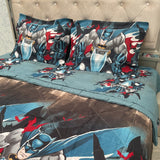 KIDS CAPTAIN AMARICA 4 PCS GLACÉ COTTON COMFORTER SET ( comforter is reversible)