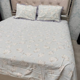 SUPER KING SIZE 100% COTTON BEDSHEET – MINIMAL FLORAL DESIGN