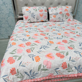 FULL REVERSIBLE SUMMER COMFORTER SET WITH BEDCOVER & 2 PILLOWCASES
