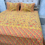 JAIPURI PRINT PURE COTTON TRADITIONAL FLAT SUPER KING BEDSHEET SET